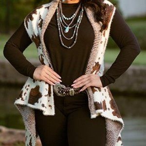 Cow Print Vest
